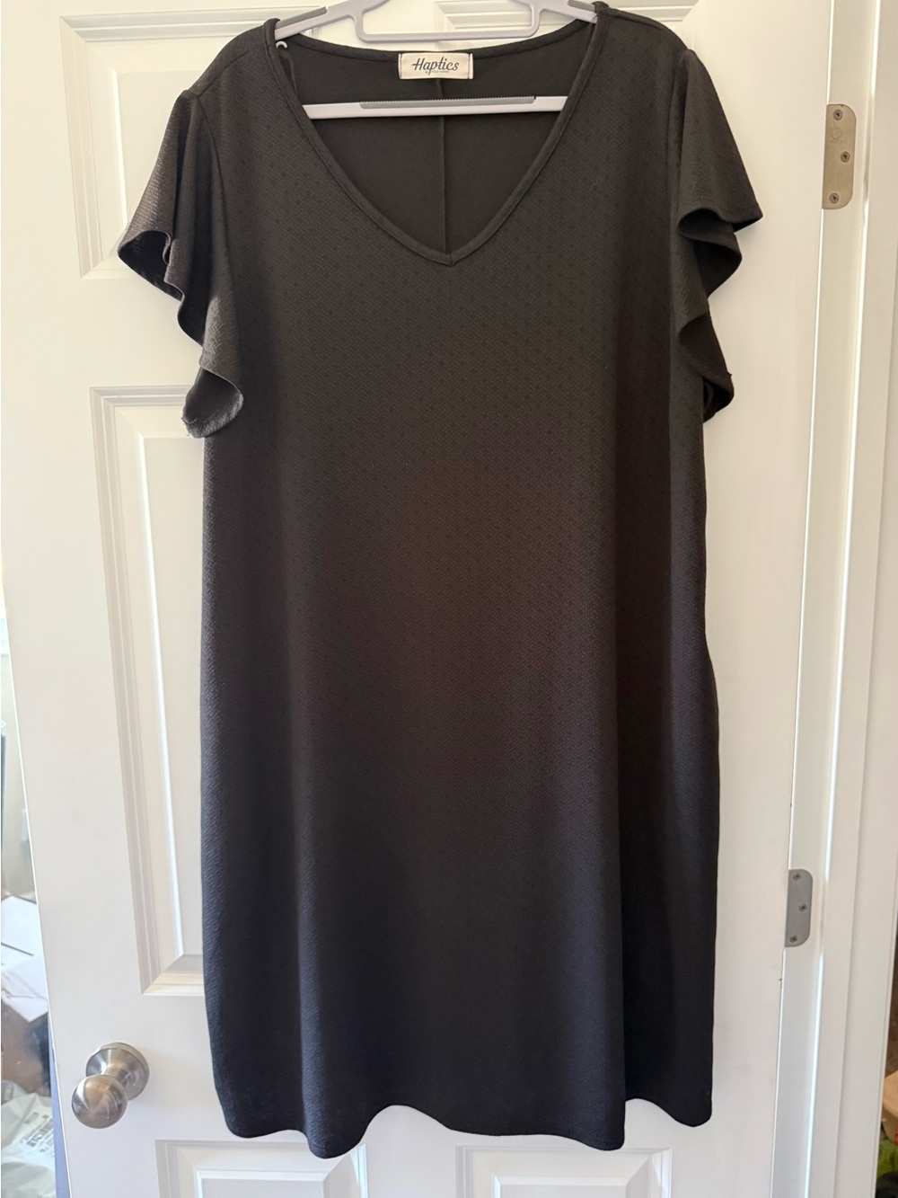 Haptics V-Neck Flutter Sleeve Dress
